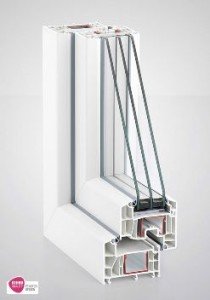 Sección del perfil REHAU Euro-Design 86 plus