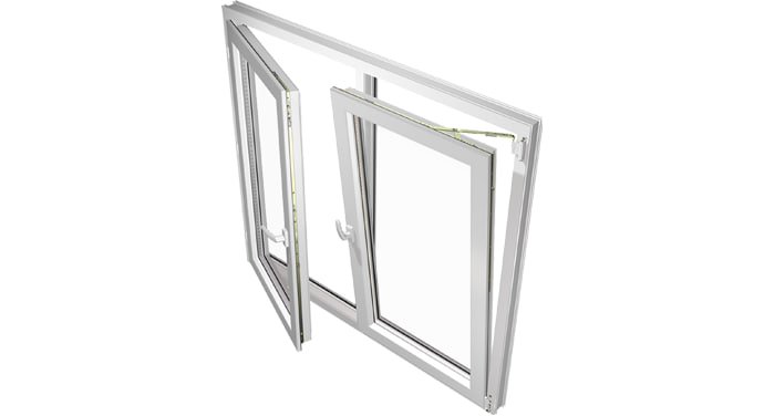 Ventana de PVC REHAU oscilobatiente de dos hojas